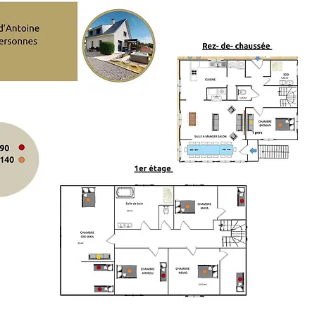 La Clef Decamp Casa Antoine 15pers Vue Mer, 10 Min A Pied Tatil Evi Donville-les-Bains