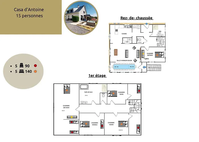 Casa Antoine 15pers : Vue Mer, 10 Min à Pied Casa vacanze Donville-les-Bains